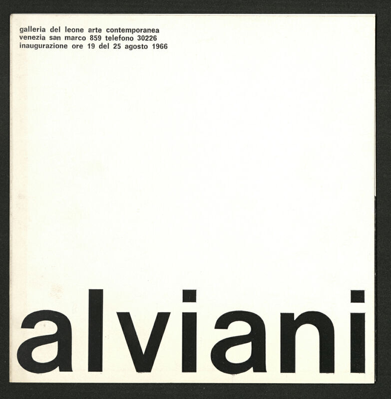 Alviani - deplijan izložbe