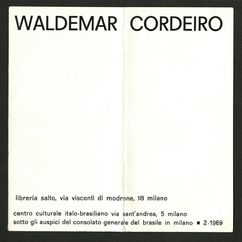 Waldemar Cordeiro - deplijan izložbe