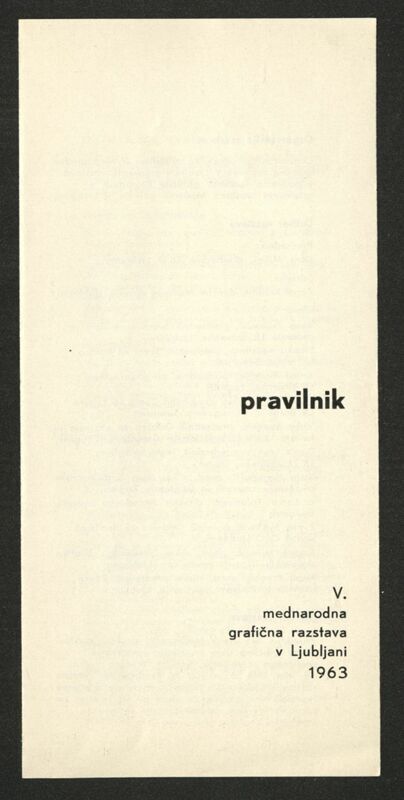 Pravilnik - idejno rješenje plakata - Međunarodna grafička izložba, Ljubljana, 1963.