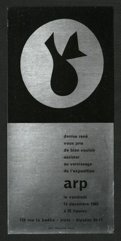 Pozivnica - Denise René - Jean Arp