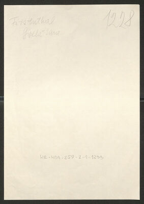 Firstenthal, Gisela-Sara, 30.1.1893. Policijski karton