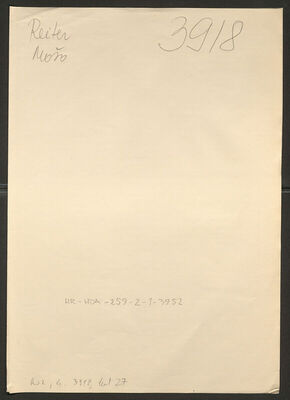 Reiter, Mošo, 1909. Policijski karton