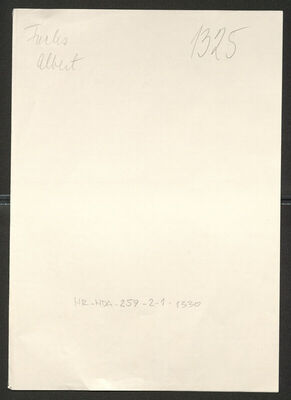 Fuchs, Albert, 16.9.1908. Policijski karton