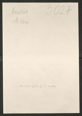 Masleša, Milan, 16.1.1883. Policijski karton