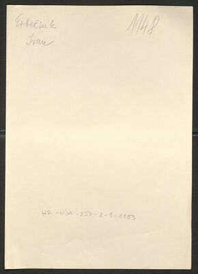 Erbežnik, Ivan, 23.8.1875. Policijski karton