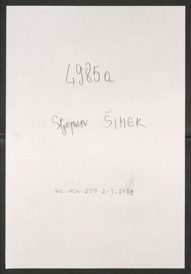 Šimek, Stjepan, 11.12.1911. Policijski karton