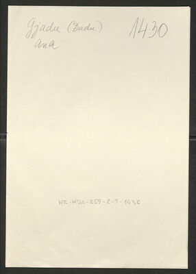 Gjadu (Đadu) Ana, 1889. Policijski karton