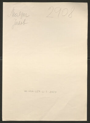 Malger, Jakob, 29.4.1910. Policijski karton