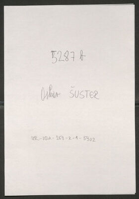 Šuster, Oskar. Policijski karton