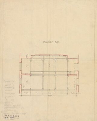 Paviljon, presjek A-B