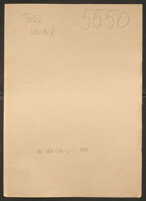 Tošić, Vasilije, 1906. Policijski karton