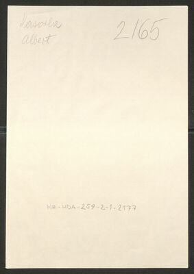 Kasorla, Albert, 1923. Policijski karton