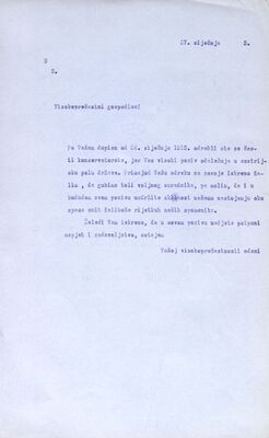 Konzervator dr. Dimitrije Branković zahvaljuje se na konzervatorstvu