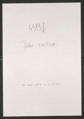 Severinac, Petar, 14.8.1902. Policijski karton