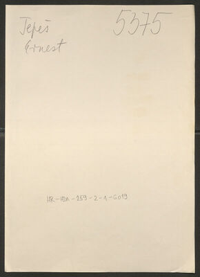 Tepeš, Ernest, 5.7.1909. Policijski karton