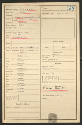 Ščukanec, Rudolf, 27.3.1902. Policijski karton