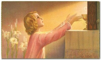 Dijete poseže za svetom hostijom na oltaru