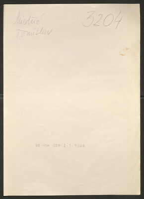 Miolčić, Tomislav, 4.12.1921. Policijski karton