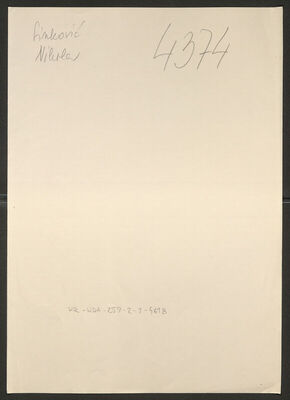 Sinković, Nikola, 7.10.1909. Policijski karton