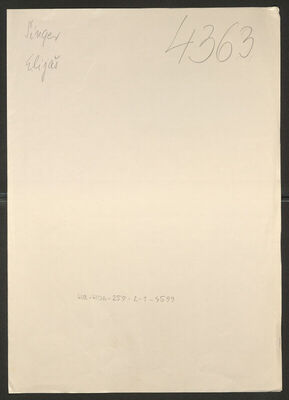 Singer, Elijaš, 3.4.1922. Policijski karton