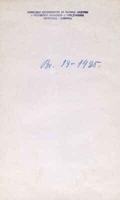 Obračun odredbine do 31. 3. 1925.