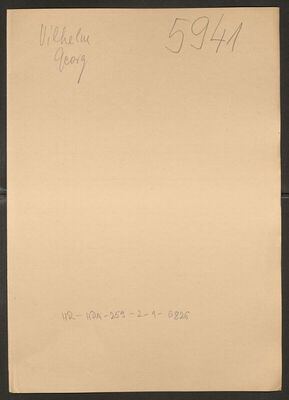 Vilhelm, Georg, 1912. Policijski karton