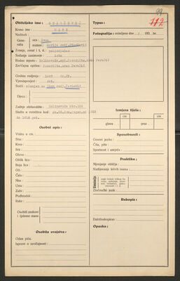 Starčević, Mate, 22.11.1897. Policijski karton