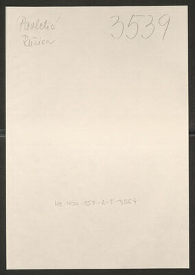 Pavletić, Ružica, 30.8.1919. Policijski karton