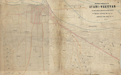 NACERT TERGOVIŠTA STARI VUKOVAR ZA KOMASACIJU EXTRAVILANATA U SMISLU OSUDE OD 20/7 1878 SASTAVLJEN GOD:1879