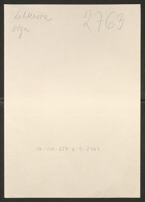 Lihterova, Olga, 1905. Policijski karton