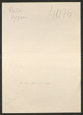 Ružić, Stjepan. Policijski karton