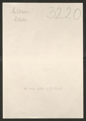 Mišanović, Nikola, 15.12.1912. Policijski karton