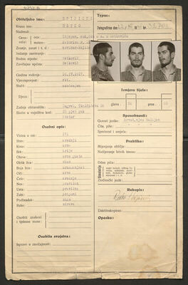 Scipioni, Ratko, 16.4.1917. Policijski karton