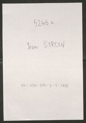 Štrcin, Ivan, 1.7.1885. Policijski karton