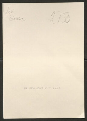 Levi, Zdenka, 21.3.1905. Policijski karton