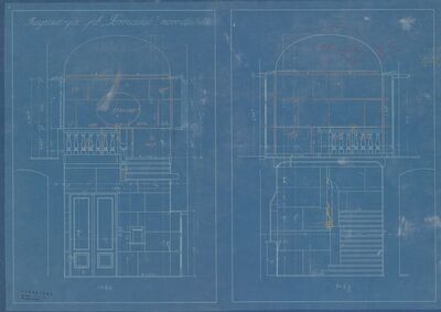 Stambena kuća Nikole pl. Tomašića, projekt pregradnje, stubište/pogledi