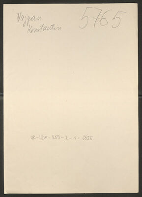 Vajpan, Konstantin, 15.3.1910. Policijski karton