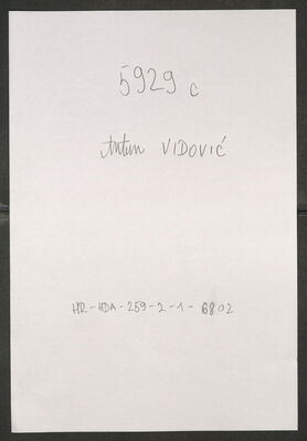 Vidović, Antun, 19.9.1883. Policijski karton