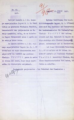 Zagreb, Nalog Vladimiru Tkalčiću, snimanje zvona