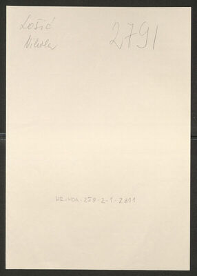 Lošić, Nikola. Policijski karton