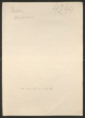 Sečka, Vladimir, 17.5.1910. Policijski karton