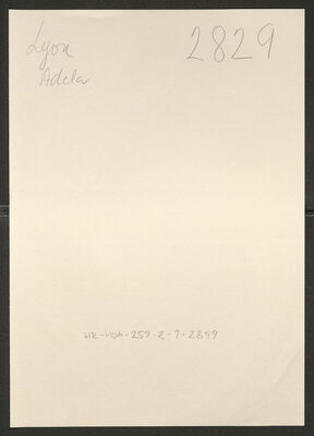 Lyon, Adela, 18.4.1897. Policijski karton