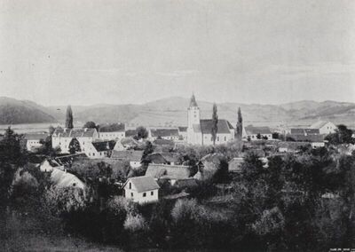 Donja Stubica - Panorama mjesta sa Župnom crkvom Presvetog Trojstva