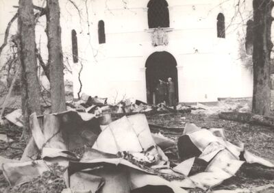 Pokupsko - Crkva Uznesenja Blažene Djevice Marije (sv. Ladislava), uništena kapa zvonika