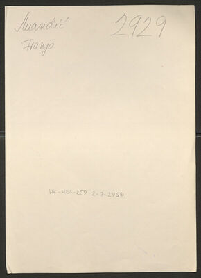 Mandić, Franjo, 29.9.1920. Policijski karton