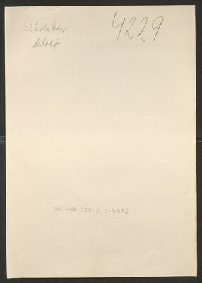 Schreiber, Adolf, 24.11.1906. Policijski karton