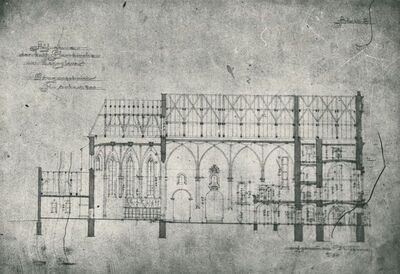 Lepoglava - Reprodukcija nacrta uzdužnog presjeka crkve