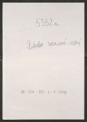 Tatalović-Tomić, Radoslav, 20.5.1892. Policijski karton