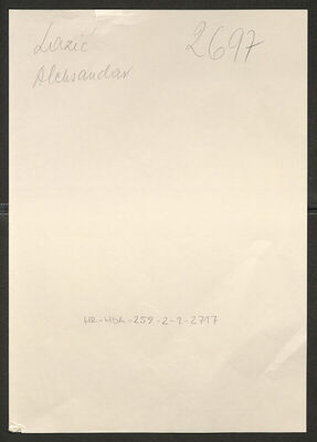 Lazić, Aleksandar, 1876. Policijski karton