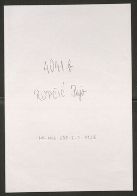 Rupčić, Pajo, 1905. Policijski karton